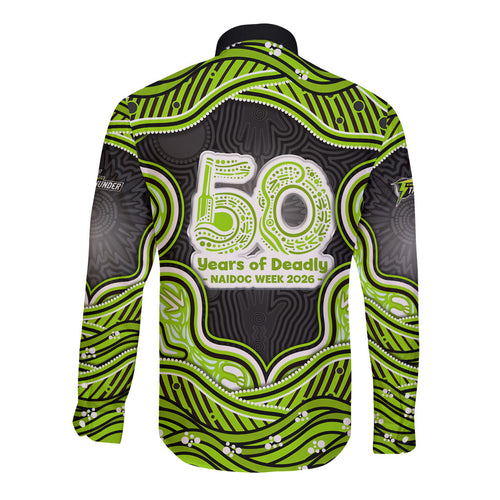Sydney Thunder NAIDOC Week 2026 Long Sleeve Button Shirt Aboriginal Indigenous - 50 Years of Deadly