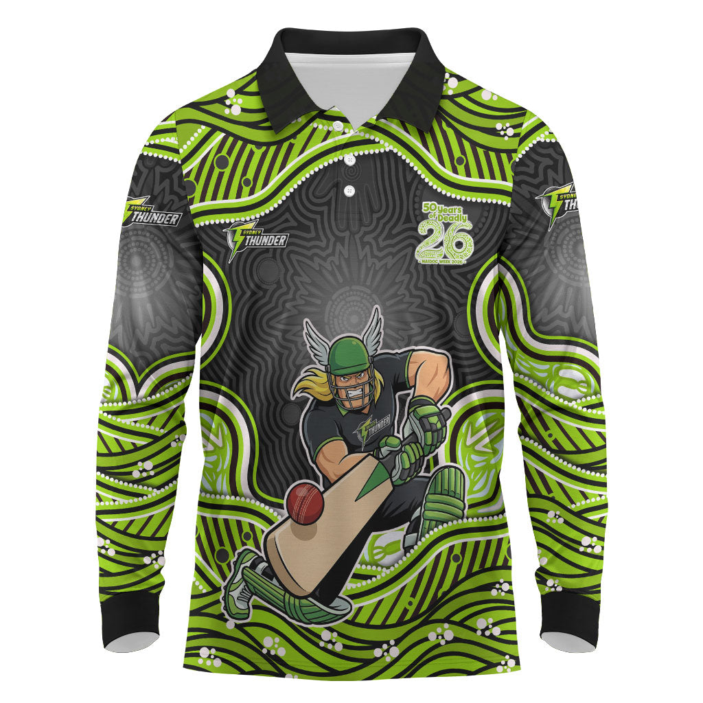 Sydney Thunder NAIDOC Week 2026 Long Sleeve Polo Shirt Aboriginal Indigenous - 50 Years of Deadly