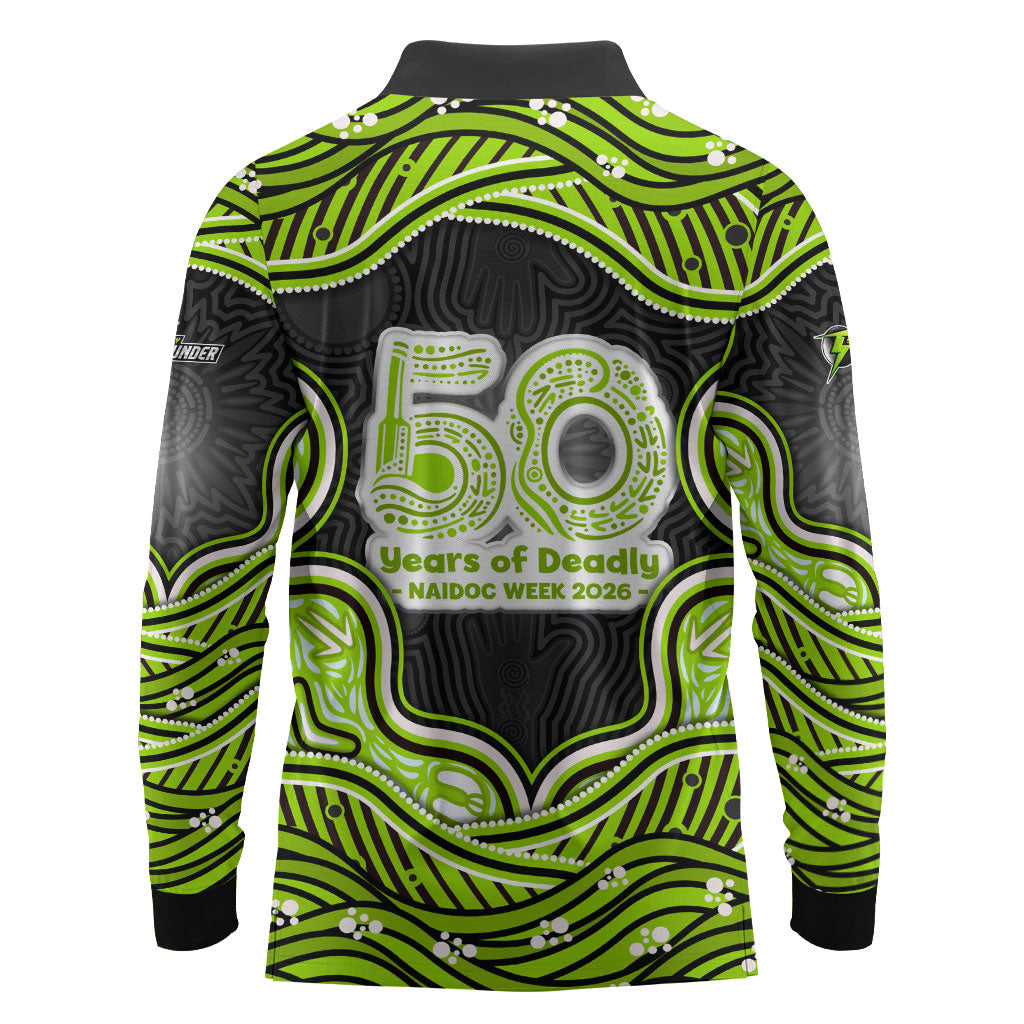 Sydney Thunder NAIDOC Week 2026 Long Sleeve Polo Shirt Aboriginal Indigenous - 50 Years of Deadly