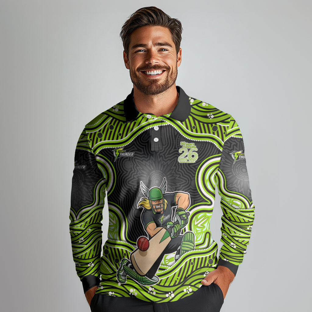Sydney Thunder NAIDOC Week 2026 Long Sleeve Polo Shirt Aboriginal Indigenous - 50 Years of Deadly