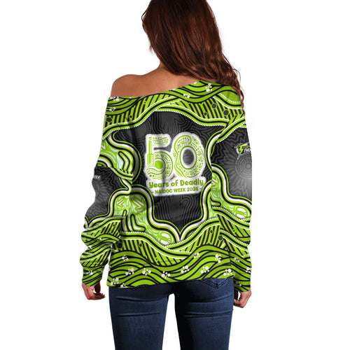 Sydney Thunder NAIDOC Week 2026 Off Shoulder Sweater Aboriginal Indigenous - 50 Years of Deadly