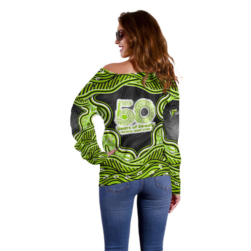 Sydney Thunder NAIDOC Week 2026 Off Shoulder Sweater Aboriginal Indigenous - 50 Years of Deadly