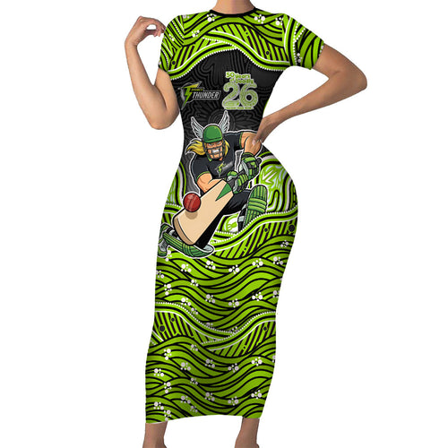 Sydney Thunder NAIDOC Week 2026 Short Sleeve Bodycon Dress Aboriginal Indigenous - 50 Years of Deadly