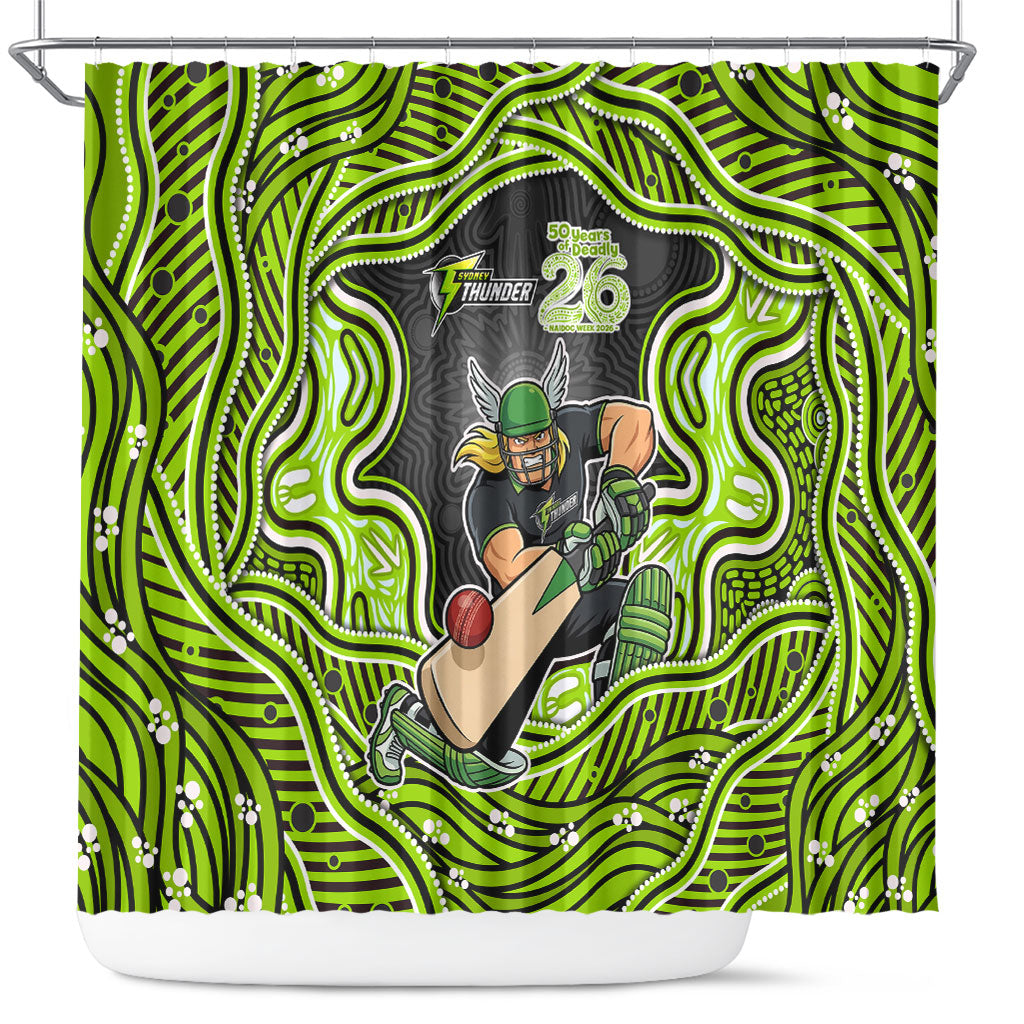 Sydney Thunder NAIDOC Week 2026 Shower Curtain Aboriginal Indigenous - 50 Years of Deadly