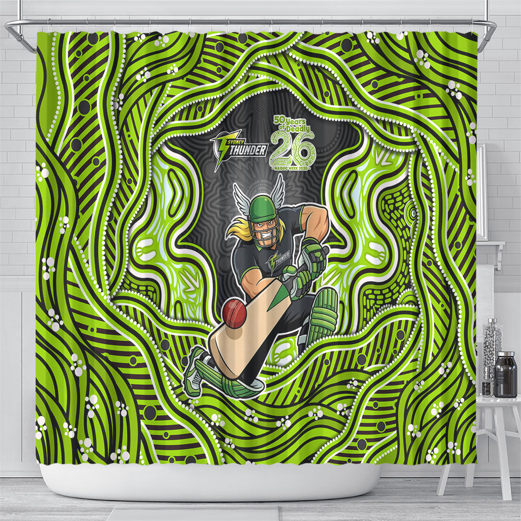 Sydney Thunder NAIDOC Week 2026 Shower Curtain Aboriginal Indigenous - 50 Years of Deadly