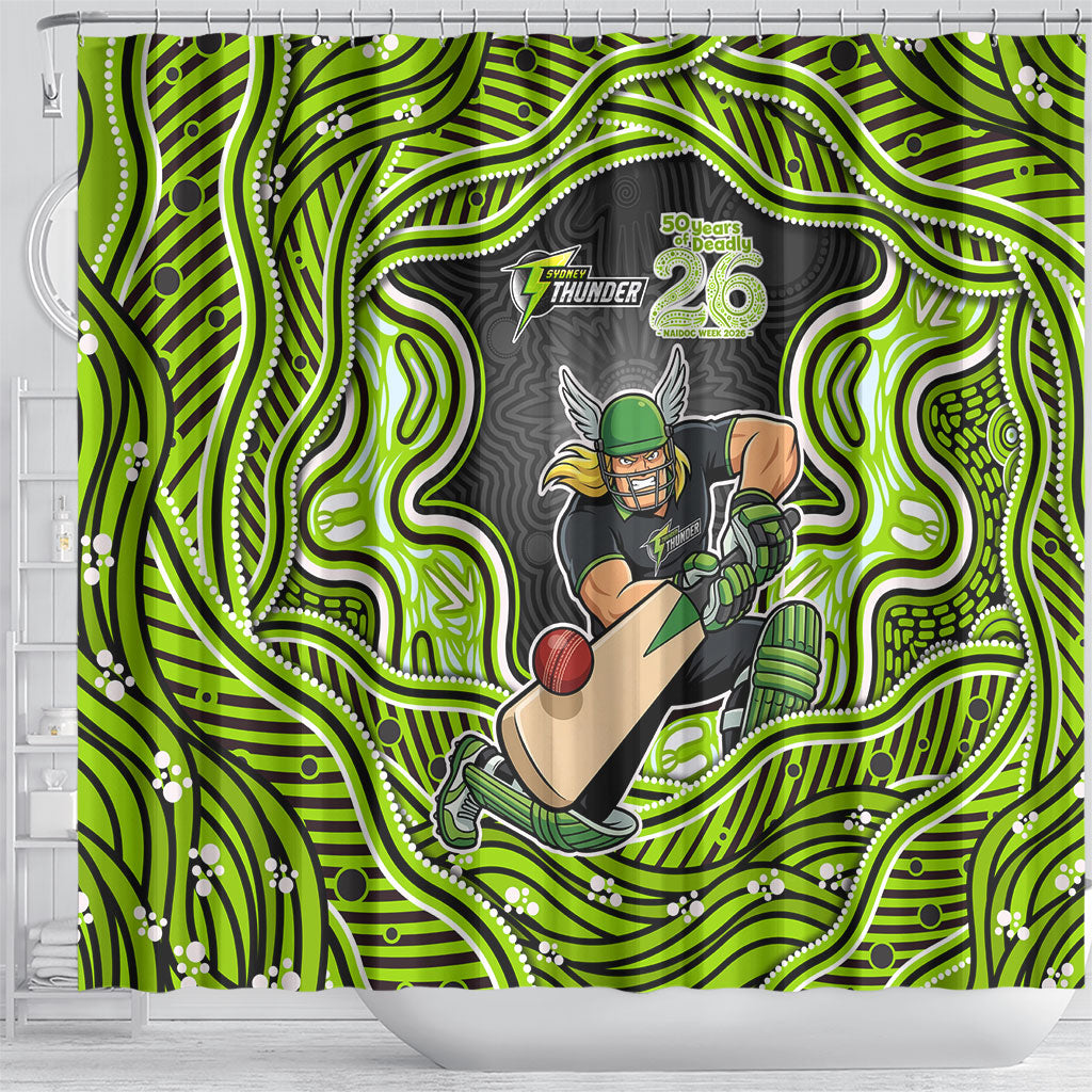 Sydney Thunder NAIDOC Week 2026 Shower Curtain Aboriginal Indigenous - 50 Years of Deadly