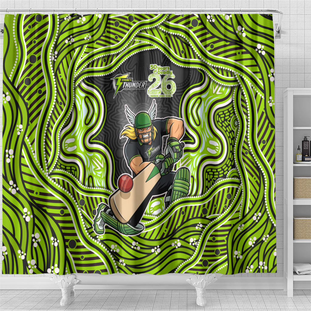 Sydney Thunder NAIDOC Week 2026 Shower Curtain Aboriginal Indigenous - 50 Years of Deadly