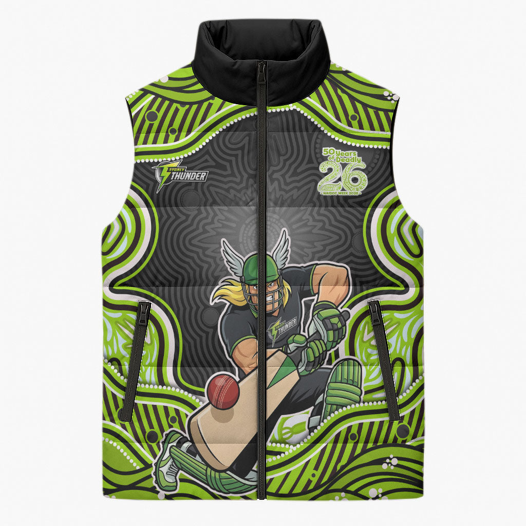 Sydney Thunder NAIDOC Week 2026 Sleeveless Puffer Jacket Aboriginal Indigenous - 50 Years of Deadly