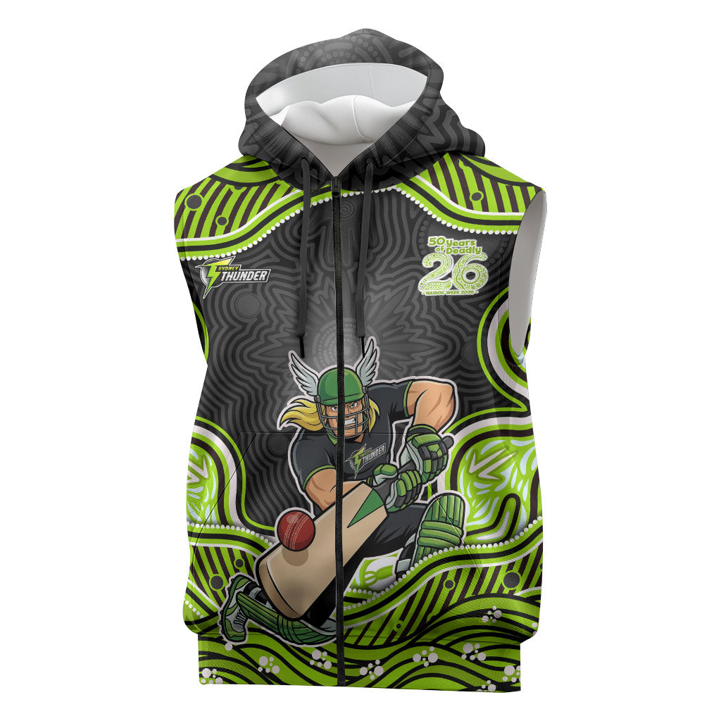 Sydney Thunder NAIDOC Week 2026 Sleeveless Zip Hoodie Aboriginal Indigenous - 50 Years of Deadly