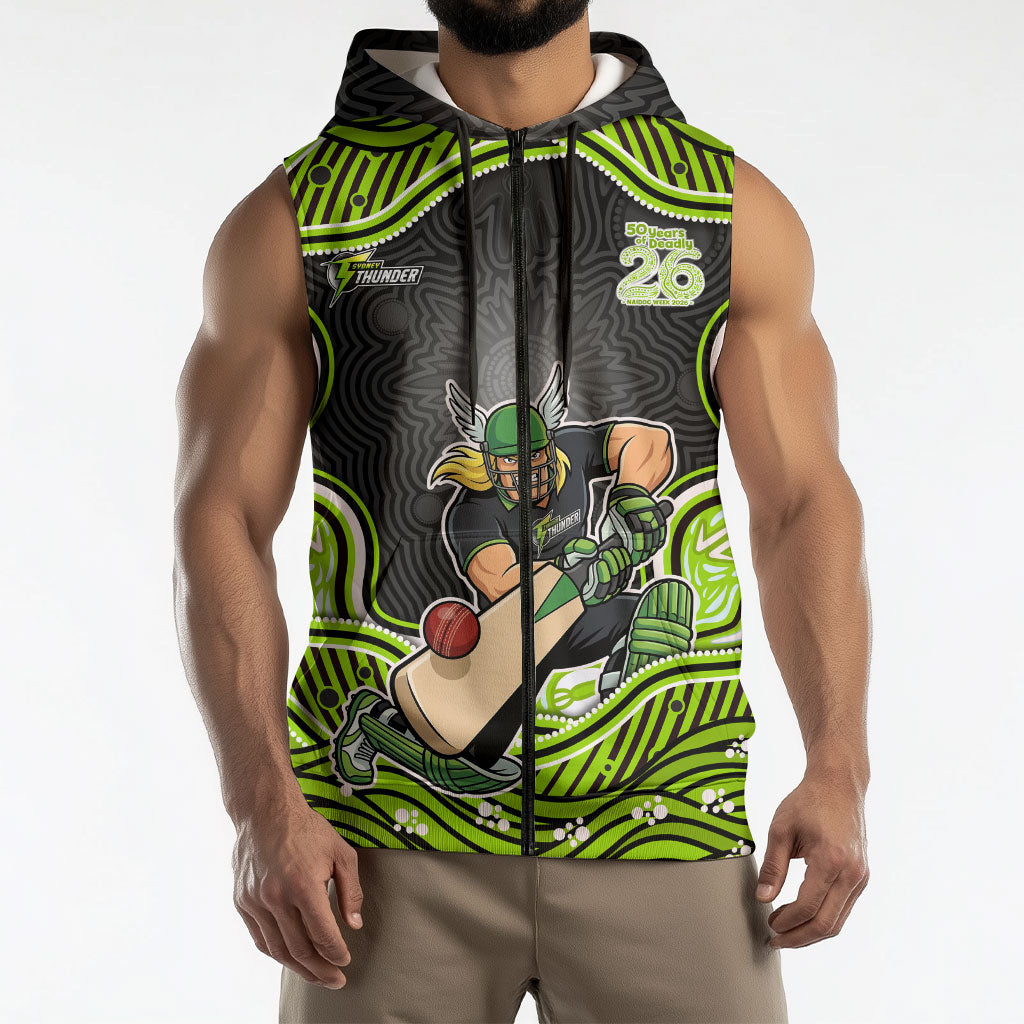 Sydney Thunder NAIDOC Week 2026 Sleeveless Zip Hoodie Aboriginal Indigenous - 50 Years of Deadly