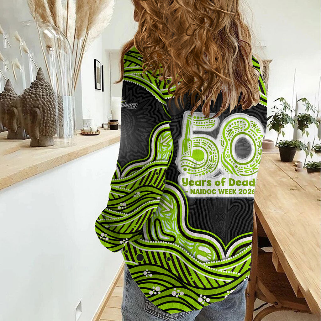 Sydney Thunder NAIDOC Week 2026 Women Casual Shirt Aboriginal Indigenous - 50 Years of Deadly