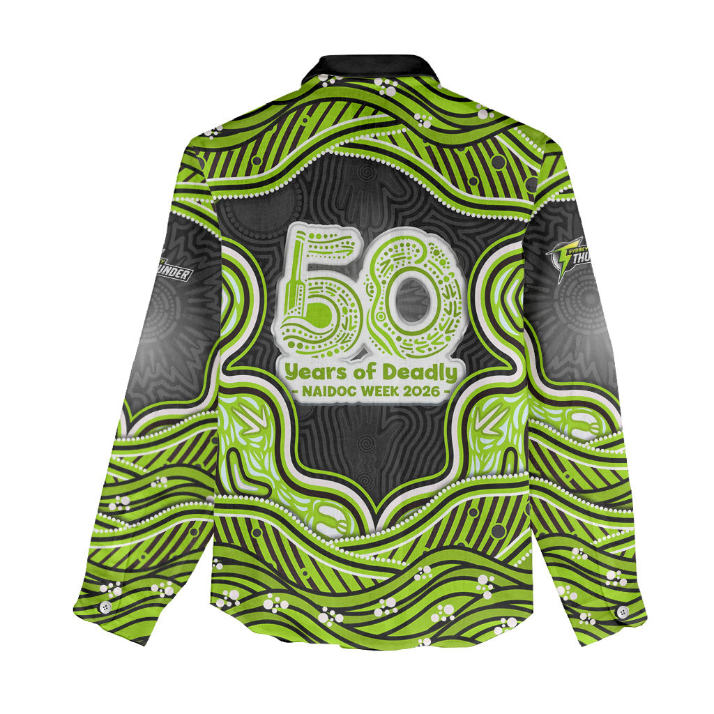 Sydney Thunder NAIDOC Week 2026 Women Casual Shirt Aboriginal Indigenous - 50 Years of Deadly