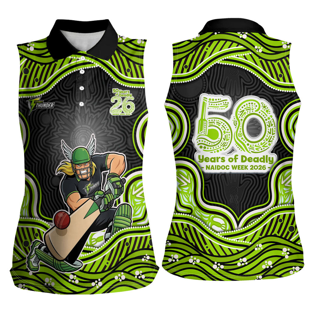 Sydney Thunder NAIDOC Week 2026 Women Sleeveless Polo Shirt Aboriginal Indigenous - 50 Years of Deadly