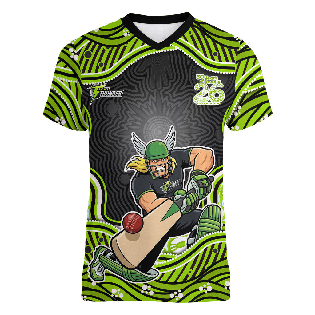 Sydney Thunder NAIDOC Week 2026 Women V-Neck T-Shirt Aboriginal Indigenous - 50 Years of Deadly