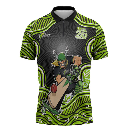 Sydney Thunder NAIDOC Week 2026 Zipper Polo Shirt Aboriginal Indigenous - 50 Years of Deadly