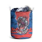 Personalized Newcastle Knights ANZAC Tribute Laundry Basket Poppy Field Soldier Silhouette Aboriginal Rugby Mascot