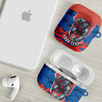 Personalized Newcastle Knights ANZAC Tribute AirPods Case Poppy Field Soldier Silhouette Aboriginal Rugby Mascot