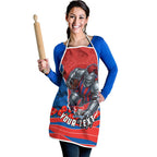Personalized Newcastle Knights ANZAC Tribute Apron Poppy Field Soldier Silhouette Aboriginal Rugby Mascot