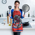 Personalized Newcastle Knights ANZAC Tribute Apron Poppy Field Soldier Silhouette Aboriginal Rugby Mascot