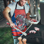 Personalized Newcastle Knights ANZAC Tribute Apron Poppy Field Soldier Silhouette Aboriginal Rugby Mascot