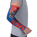 Personalized Newcastle Knights ANZAC Tribute Arm Sleeves Poppy Field Soldier Silhouette Aboriginal Rugby Mascot