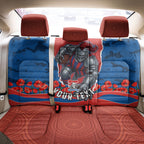 Personalized Newcastle Knights ANZAC Tribute Back Car Seat Cover Poppy Field Soldier Silhouette Aboriginal Rugby Mascot