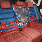 Personalized Newcastle Knights ANZAC Tribute Back Car Seat Cover Poppy Field Soldier Silhouette Aboriginal Rugby Mascot