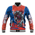 Personalized Newcastle Knights ANZAC Tribute Baseball Jacket Poppy Field Soldier Silhouette Aboriginal Rugby Mascot