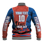 Personalized Newcastle Knights ANZAC Tribute Baseball Jacket Poppy Field Soldier Silhouette Aboriginal Rugby Mascot