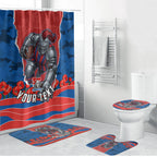 Personalized Newcastle Knights ANZAC Tribute Bathroom Set Poppy Field Soldier Silhouette Aboriginal Rugby Mascot