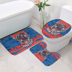 Personalized Newcastle Knights ANZAC Tribute Bathroom Set Poppy Field Soldier Silhouette Aboriginal Rugby Mascot