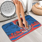 Personalized Newcastle Knights ANZAC Tribute Bathroom Set Poppy Field Soldier Silhouette Aboriginal Rugby Mascot