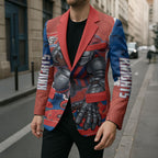 Personalized Newcastle Knights ANZAC Tribute Blazer Poppy Field Soldier Silhouette Aboriginal Rugby Mascot