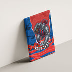 Personalized Newcastle Knights ANZAC Tribute Canvas Wall Art Poppy Field Soldier Silhouette Aboriginal Rugby Mascot