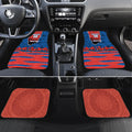 Personalized Newcastle Knights ANZAC Tribute Car Mats Poppy Field Soldier Silhouette Aboriginal Rugby Mascot