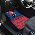 Personalized Newcastle Knights ANZAC Tribute Car Mats Poppy Field Soldier Silhouette Aboriginal Rugby Mascot