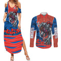 Personalized Newcastle Knights ANZAC Tribute Couples Matching Summer Maxi Dress and Long Sleeve Button Shirt Poppy Field Soldier Silhouette Aboriginal Rugby Mascot