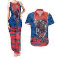 Personalized Newcastle Knights ANZAC Tribute Couples Matching Tank Maxi Dress and Hawaiian Shirt Poppy Field Soldier Silhouette Aboriginal Rugby Mascot
