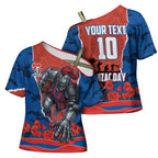 Personalized Newcastle Knights ANZAC Tribute Cross Shoulder Shirt Poppy Field Soldier Silhouette Aboriginal Rugby Mascot