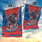 Personalized Newcastle Knights ANZAC Tribute Garden Flag Poppy Field Soldier Silhouette Aboriginal Rugby Mascot