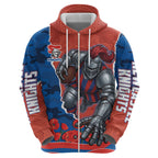 Personalized Newcastle Knights ANZAC Tribute Hoodie Poppy Field Soldier Silhouette Aboriginal Rugby Mascot