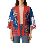 Personalized Newcastle Knights ANZAC Tribute Kimono Poppy Field Soldier Silhouette Aboriginal Rugby Mascot