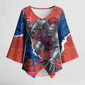 Personalized Newcastle Knights ANZAC Tribute Kimono Sleeve Blouse Poppy Field Soldier Silhouette Aboriginal Rugby Mascot