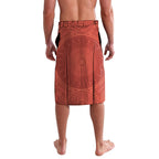 Personalized Newcastle Knights ANZAC Tribute Lavalava Poppy Field Soldier Silhouette Aboriginal Rugby Mascot