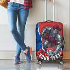 Personalized Newcastle Knights ANZAC Tribute Luggage Cover Poppy Field Soldier Silhouette Aboriginal Rugby Mascot
