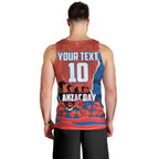 Personalized Newcastle Knights ANZAC Tribute Men Tank Top Poppy Field Soldier Silhouette Aboriginal Rugby Mascot