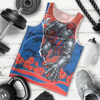 Personalized Newcastle Knights ANZAC Tribute Men Tank Top Poppy Field Soldier Silhouette Aboriginal Rugby Mascot
