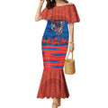 Personalized Newcastle Knights ANZAC Tribute Mermaid Dress Poppy Field Soldier Silhouette Aboriginal Rugby Mascot