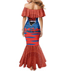 Personalized Newcastle Knights ANZAC Tribute Mermaid Dress Poppy Field Soldier Silhouette Aboriginal Rugby Mascot
