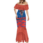 Personalized Newcastle Knights ANZAC Tribute Mermaid Dress Poppy Field Soldier Silhouette Aboriginal Rugby Mascot